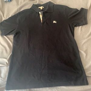 Small Black Burberry Polo Shirt
